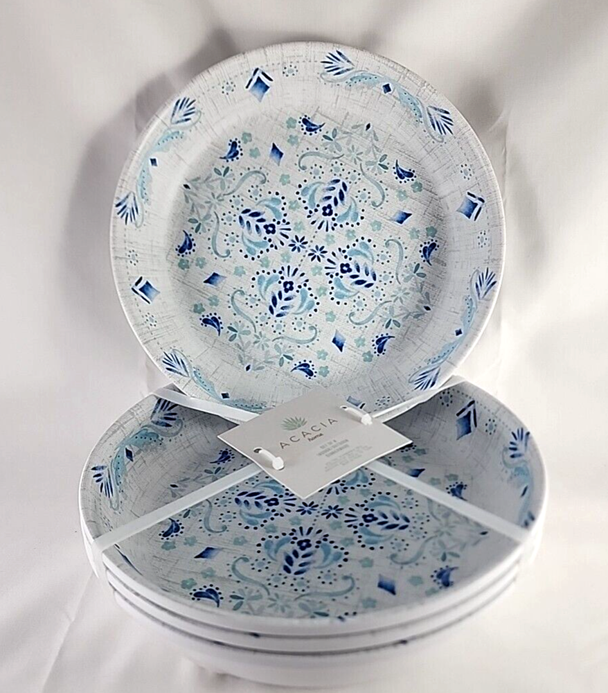 Acacia Home MELAMINE Salad/Soup Bowls 8” Dia. Set Of 4 *NWT*-image