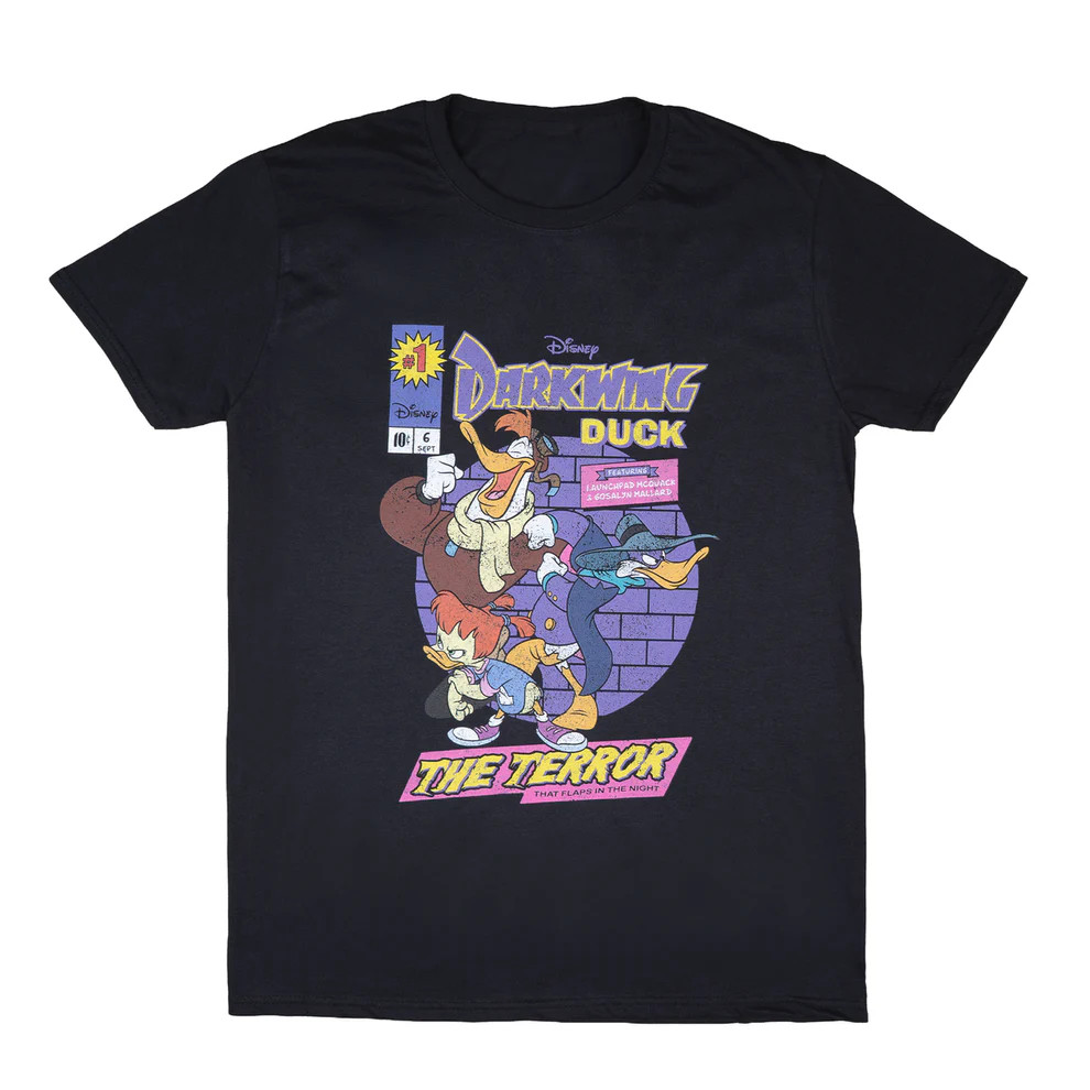 Disney Darkwing Duck Comic Cover Black T-Shirt, Gift For Friends
