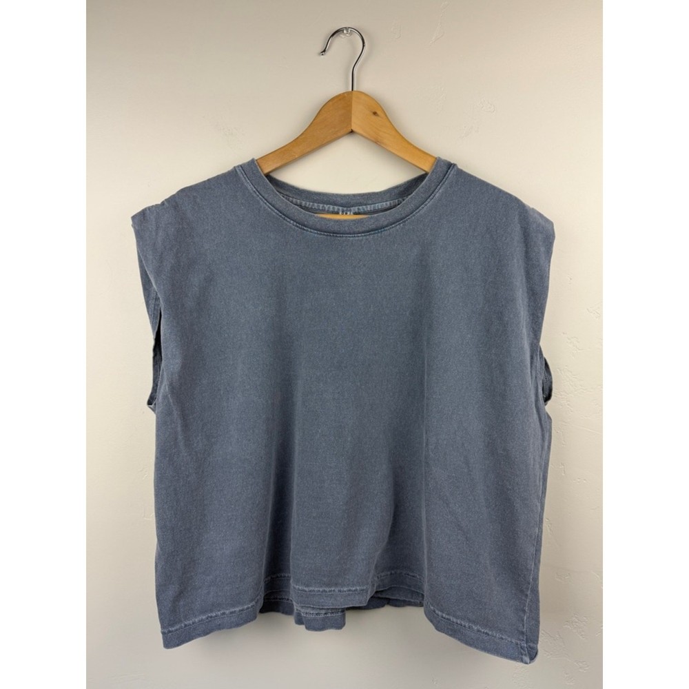 American Apparel Blue Heavyweight Cotton Muscle Tee Size L