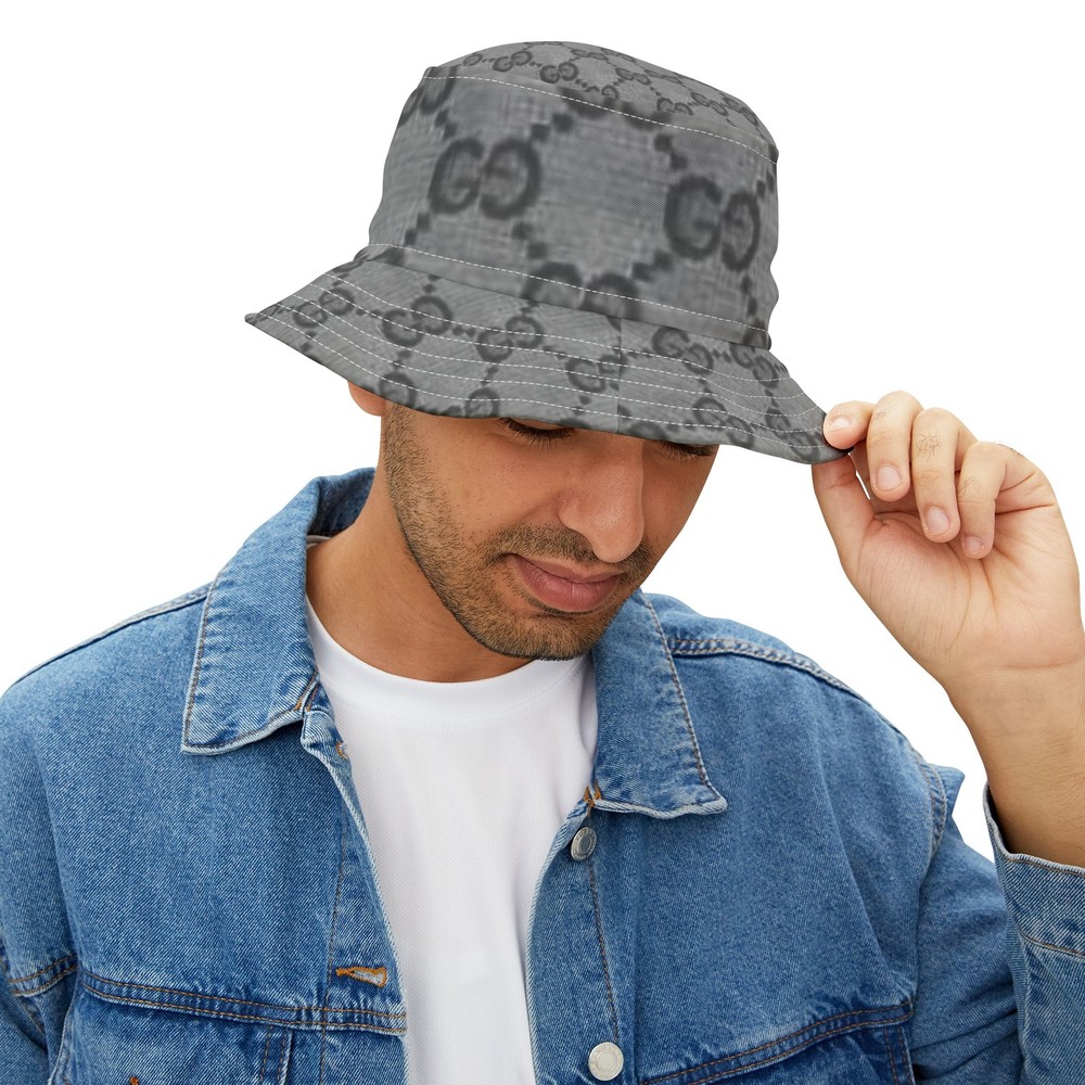 Grey design Bucket Hat (AOP)