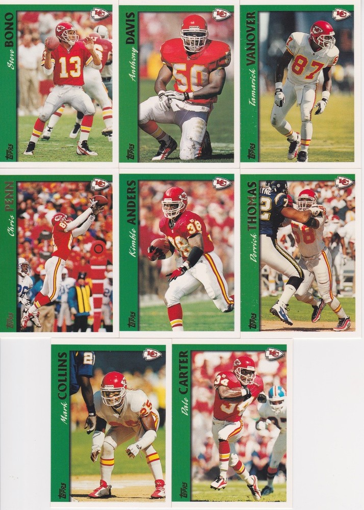 1997 Topps Football Complete Team Set (15) Kansas City Chiefs Tony Gonzalez RC**