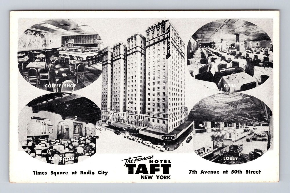 New York City NY-New York, Hotel Taft, Advertising, Antique Vintage Postcard