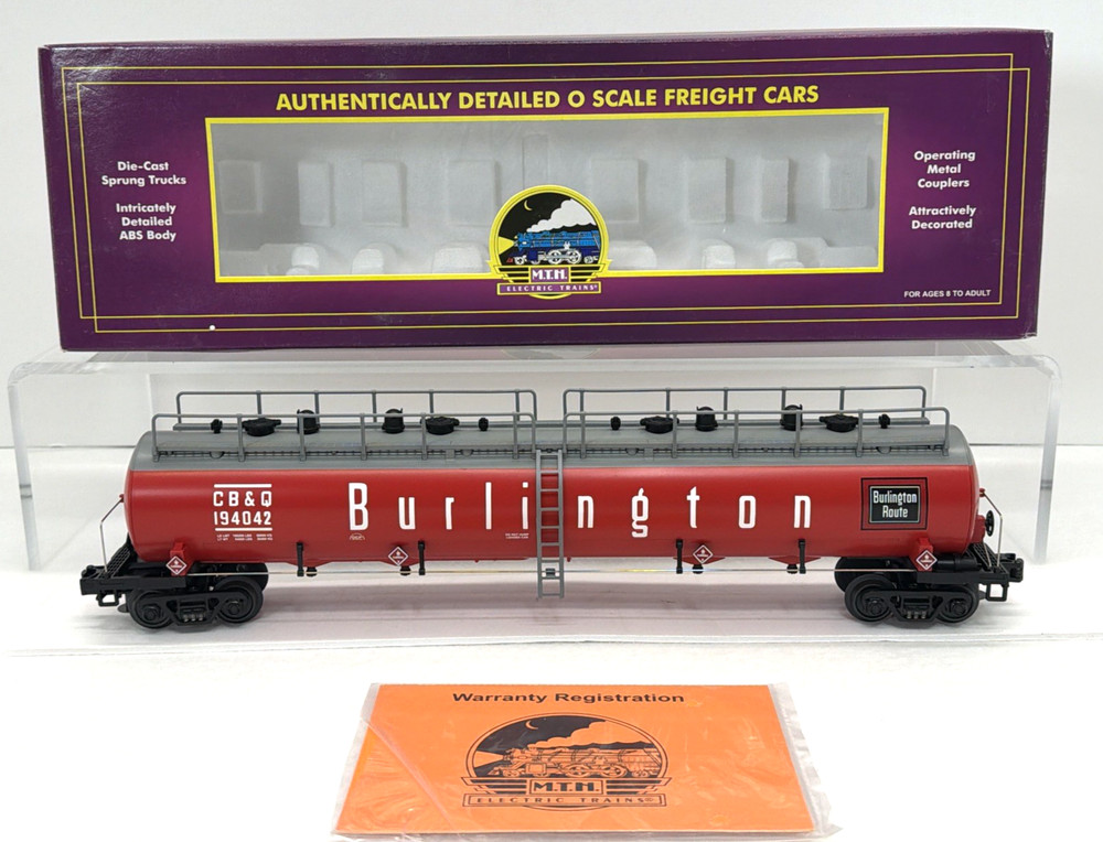MTH Premier 20-96064 Burlington 20K Gallon 4-Compartment Tank Car O New #194042