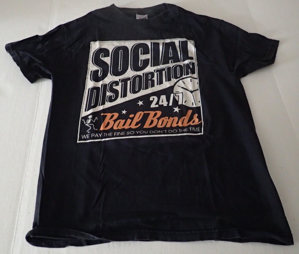 Social Distortion~Vintage~ Bail Bonds 24/7~Rare Medium~Punk~Grunge~Vg~Mike Ness