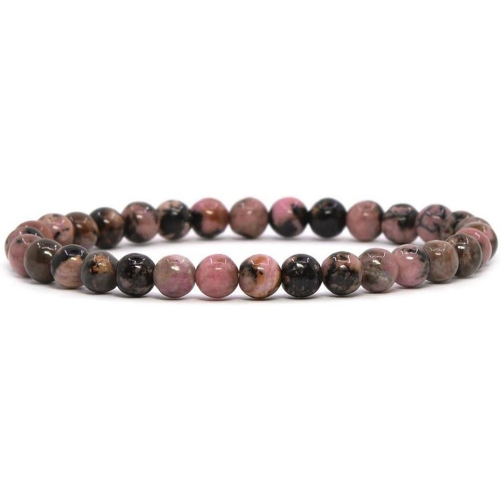 Natural Rhodonite Stone Bracelet 4mm Pink Black Gemstone Healing Bracelet