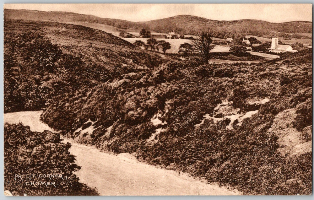 England UK Cromer Coastal Norfolk Landscape Pretty Corner Posted 1928 Postcard