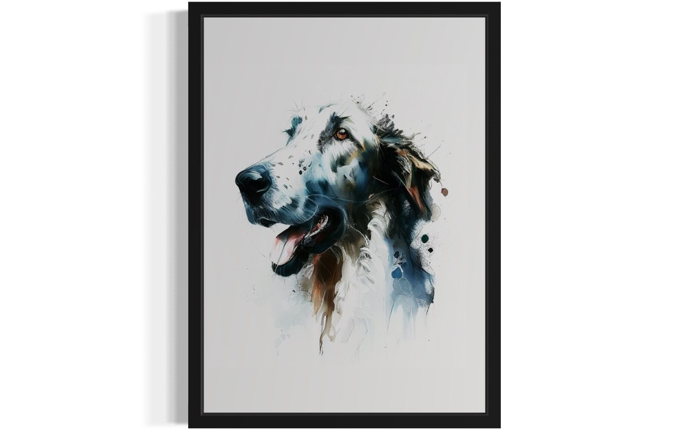 Borzoi Dog Watercolor Photo Art Print Poster Wall Art Painting