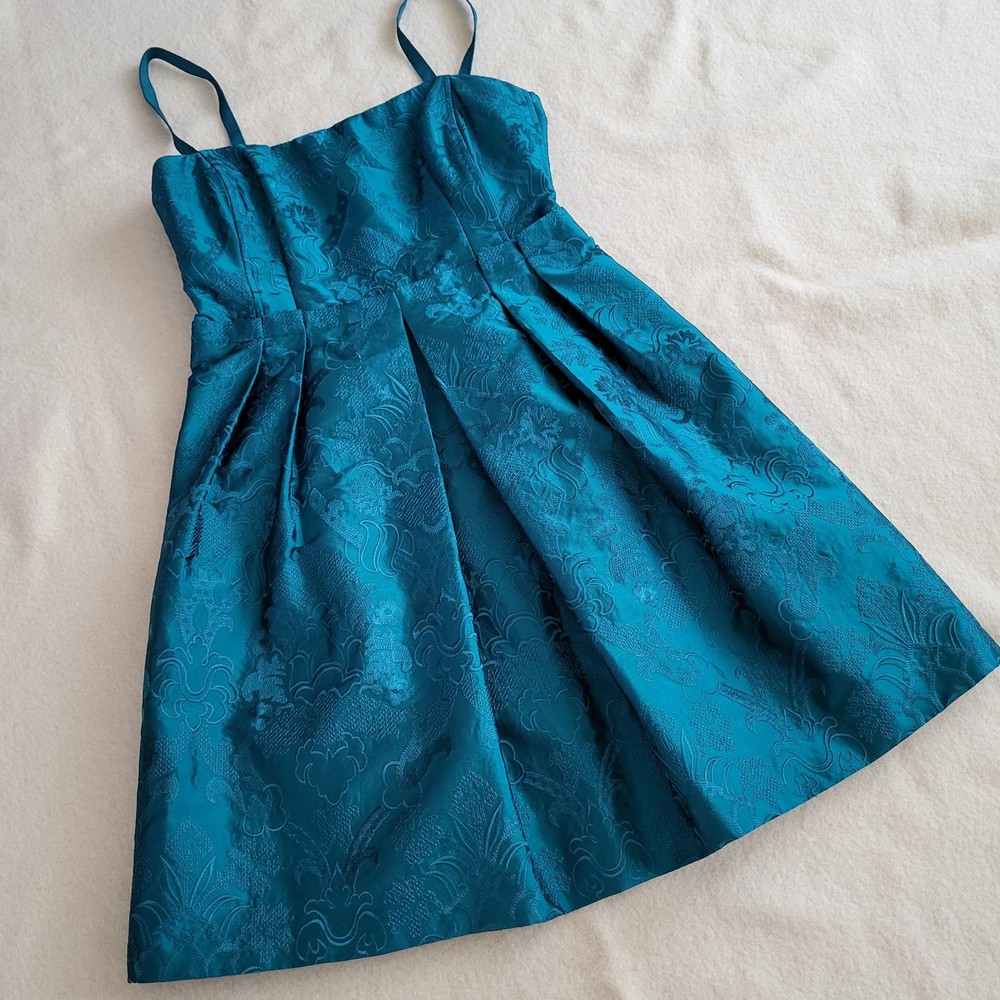 Nanette Lepore Green Formal Dress Women's Size 6 Short Fit & Flare Tule Slip...