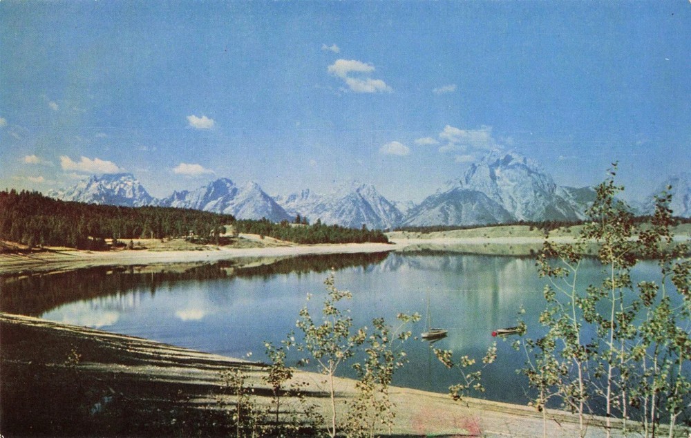 Jackson Lake - Teton Mountains - Wyoming WY - Postcard