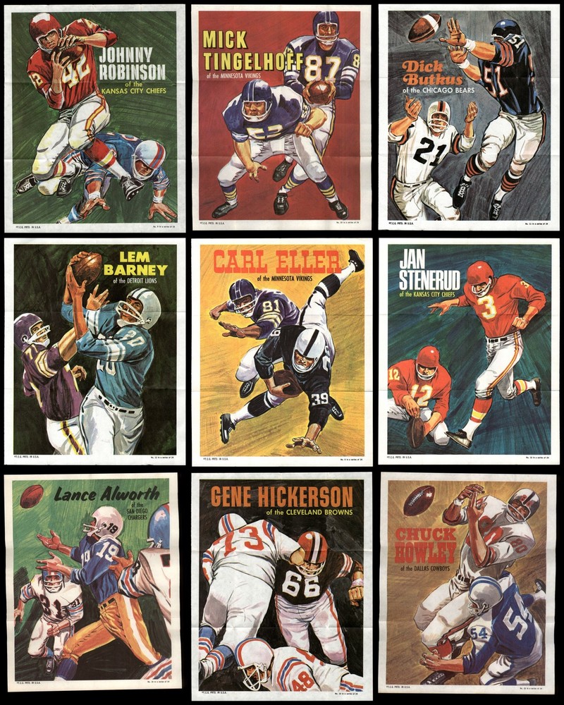 1970 Topps Football Posters Complete Set 7 - NM 7241473
