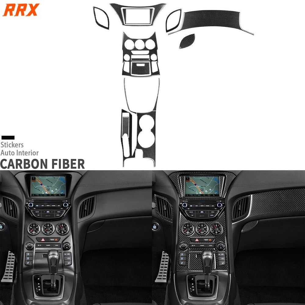 21Pcs Real Carbon Fiber Center Console Trim Kits For Hyundai Genesis Coupe 13-16