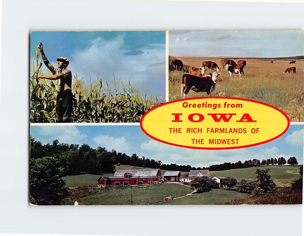 Postcard Scenes & Views Greetings from Iowa USA