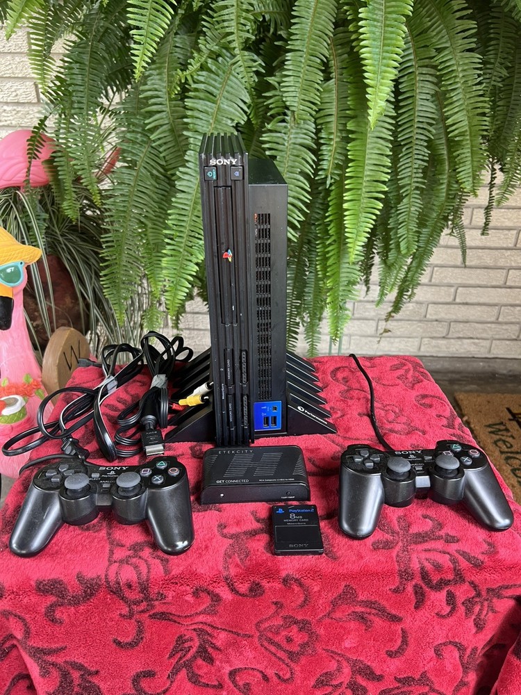 Sony PlayStation 2 PS2 Console Fat Bundle with 2 Controllers SCPH-30001 Tested