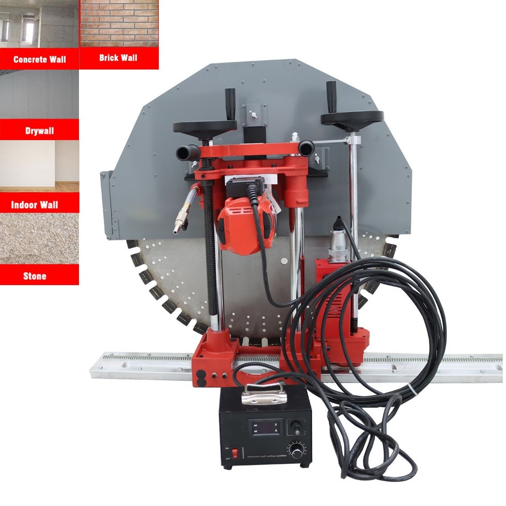 Electric Concrete Saw Wall Cutter w/ 2 pcs Guide Rail 12.6'' Cutting Deepth 220V