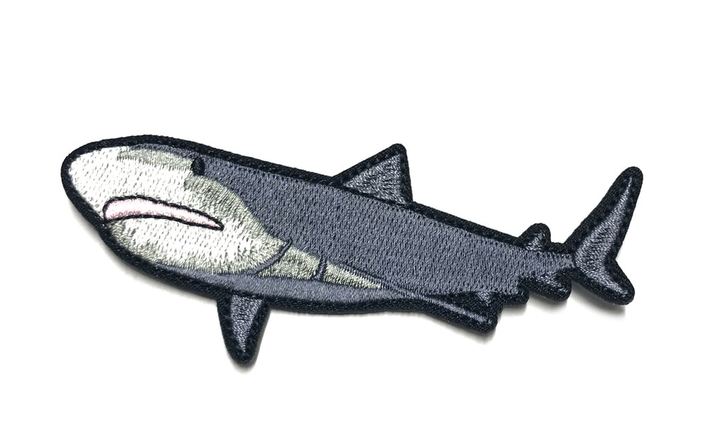 Bull Shark Patch Embroidered iron-on Applique travel souvenir Ocean Sea Life