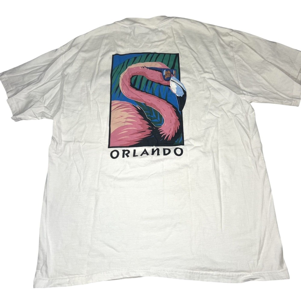 Vintage 1991 Planet Hollywood Orlando Flamingo Graphic Mens T Shirt Size Large