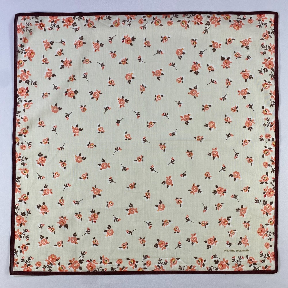 Vintage Pierre Balmain Handkerchief Neckerchief Bandana Pocket Square
