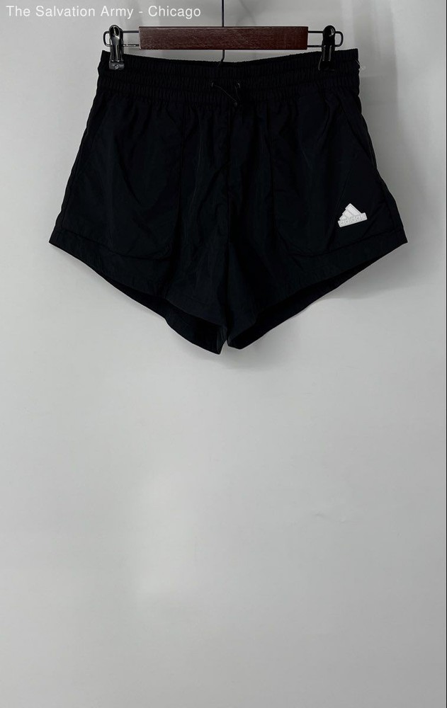 Adidas Womens Black Elastic Waist Activewear Athletic Shorts Size Small
