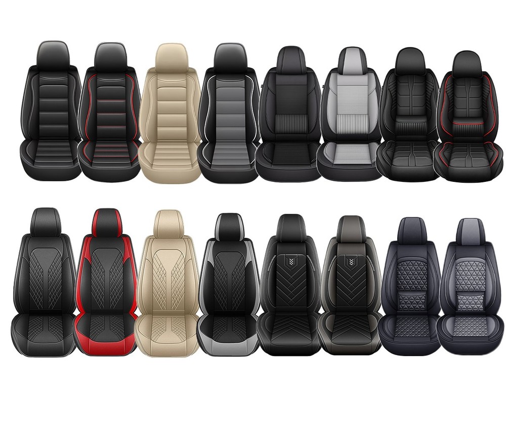 Car Seat Covers For Jeep,Waterproof PU Leather Seat Cushion Full Set (2/5 Seats）