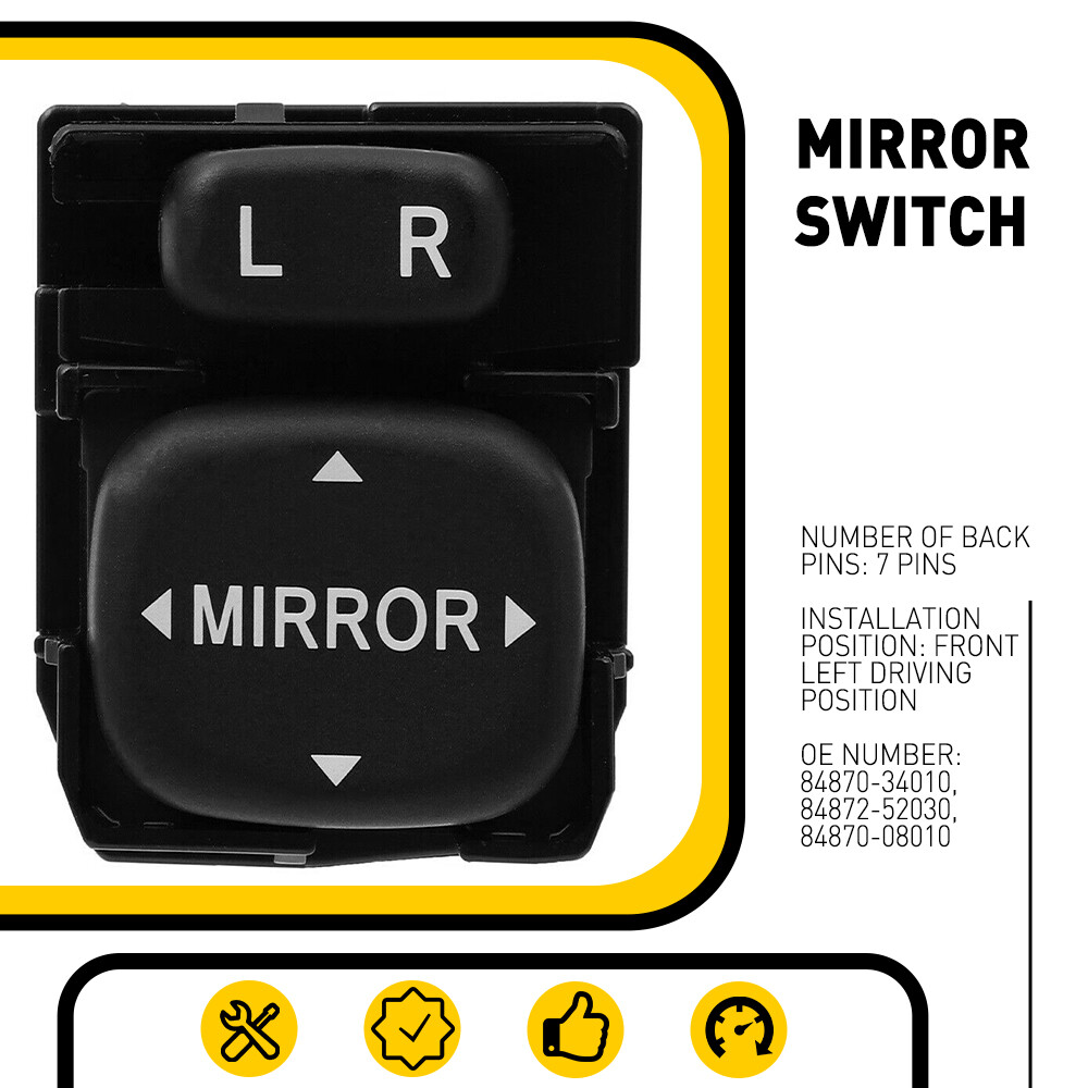 FOR 10-18 Toyota 4Runner Mirror Control Switch Wiring With Harness 84870-08010