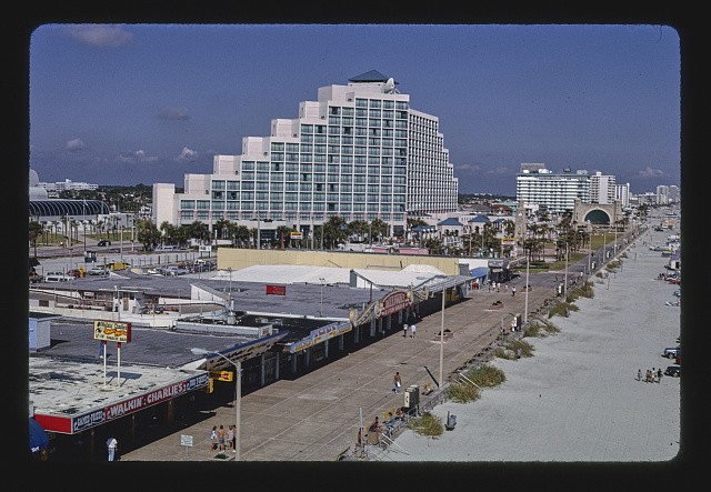 Photo:Daytona Beach Florida Marriott Hotel 1990 Oceanfront Boardwalk Pier