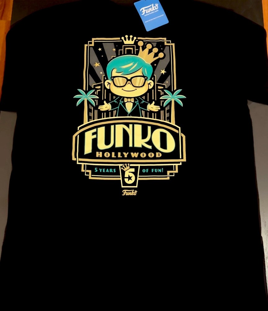 Funko Hollywood 5th Year Anniversary Tshirt - Black Short Sleeve XL - Brand New