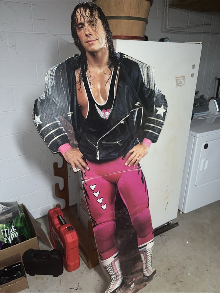 Bret Hart WWE WWF Hitman CARDBOARD CUTOUT Standup Standee Poster Vintage 1995 US