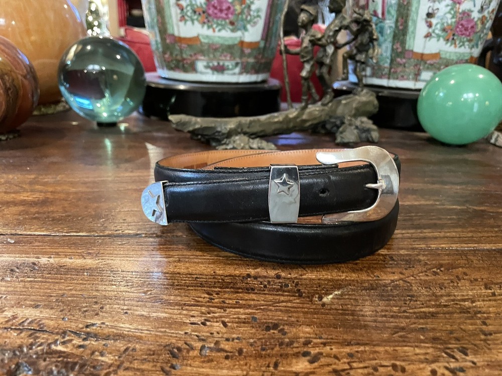 Pat Areias Sterling Silver ⭐️ Belt Buckle Set Calf Belt 1” - 36-38✅