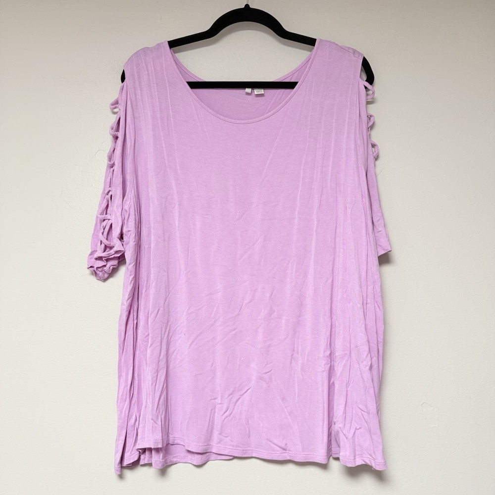 Cato Womens Plus Size Pink Short Sleeve Blouse Size 22-24