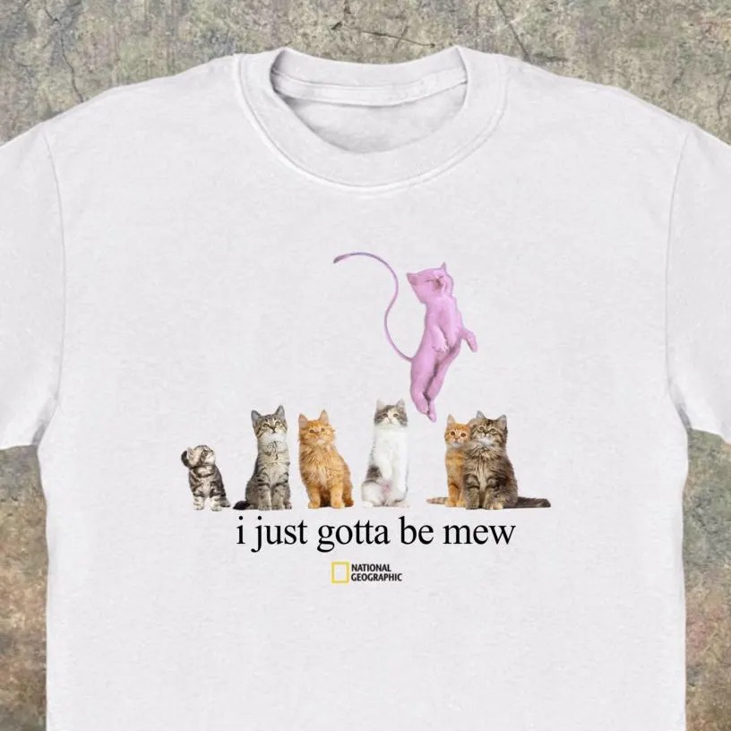 Vintage I Just Gotta Be Mew  Cat T-Shirt  Funny 90s Style Tee