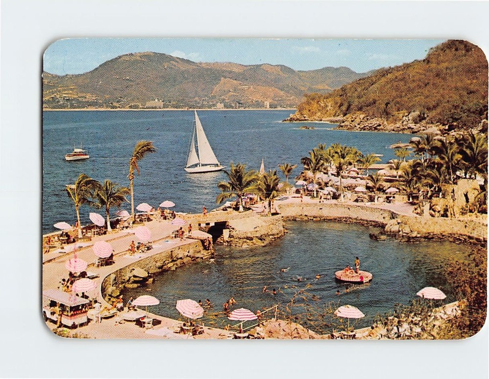 Postcard La Concha Private Beach Club Hotel Las Brisas Acapulco Mexico