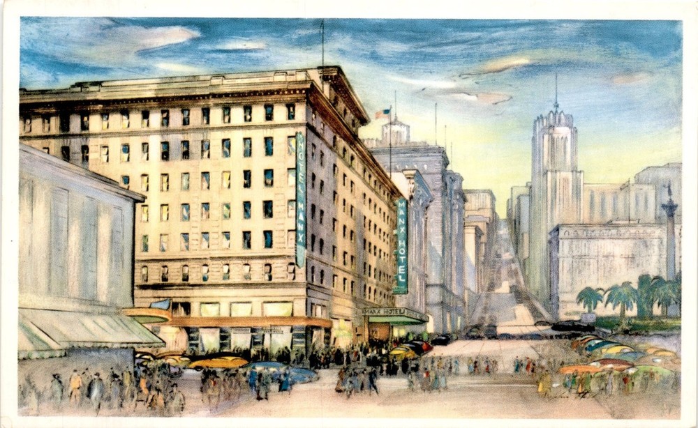 HOTEL MANX, UNION SQUARE, SAN FRANCISCO, POWELL STREET, NOB Postcard