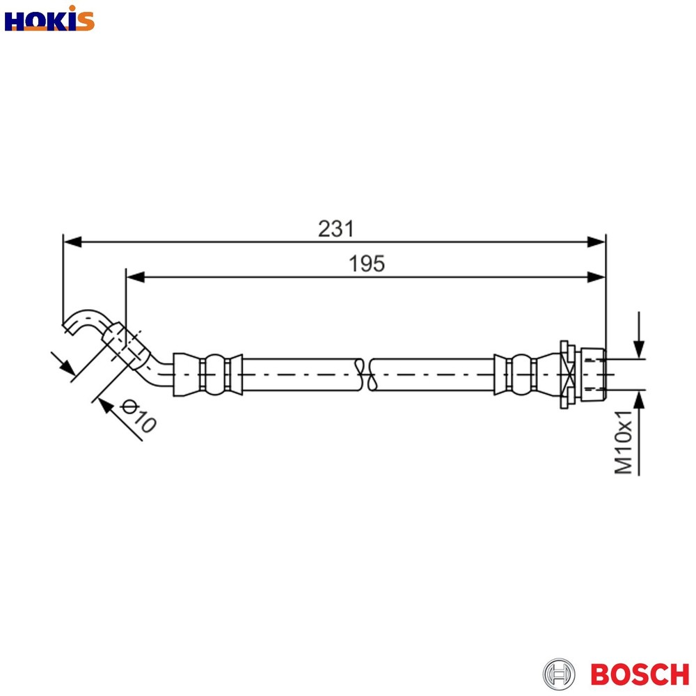 BRAKE HOSE 1 987 481 562 FOR TOYOTA COROLLA/QUEST/ALTIS VERSO/VAN AURIS/Van 1.3L