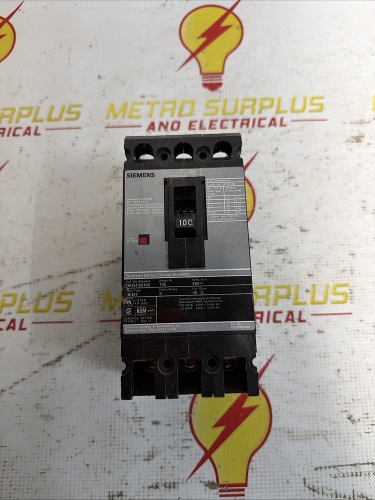 Siemens HED43B100 100A Circuit Breaker