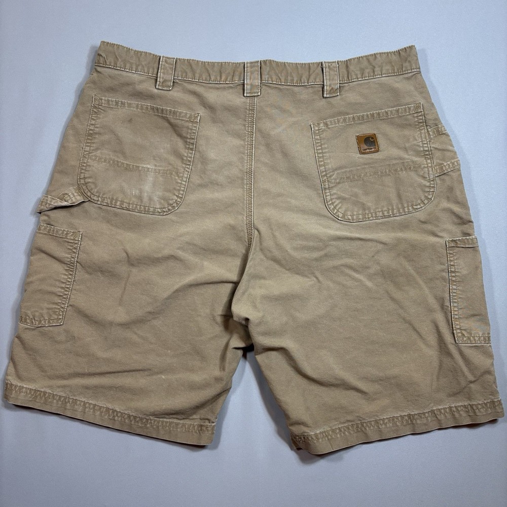 Y2K Carhartt B147 DKH Carpenter Work Shorts Tan Men's 42 Canvas Relaxed Fit READ