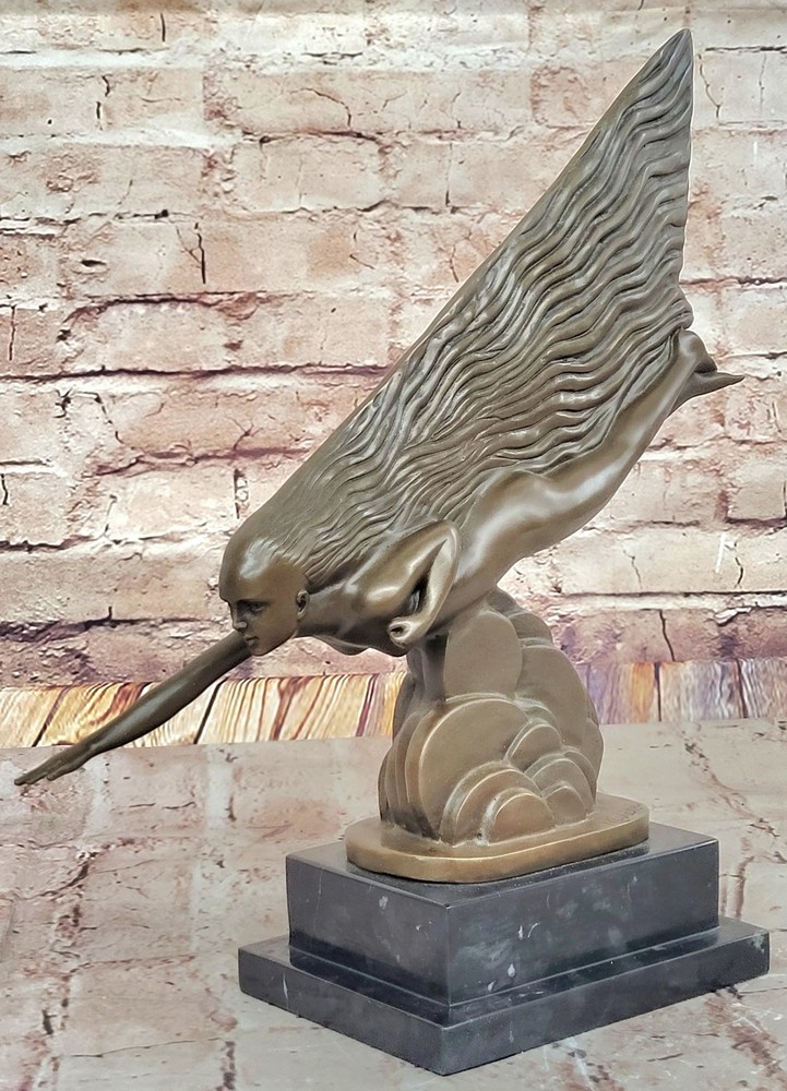 Art Deco abstract modern bronze sculpture gift made with lost wax method