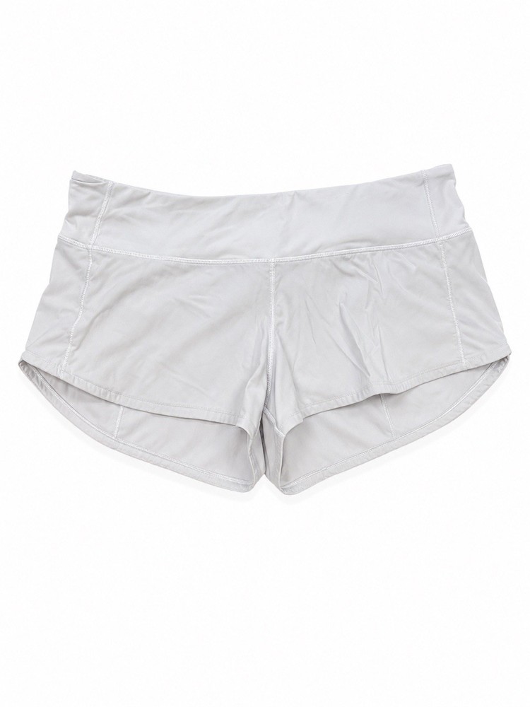 Lululemon White Speed Up Running Shorts Women’s Size 8 Athletic Yoga Gym