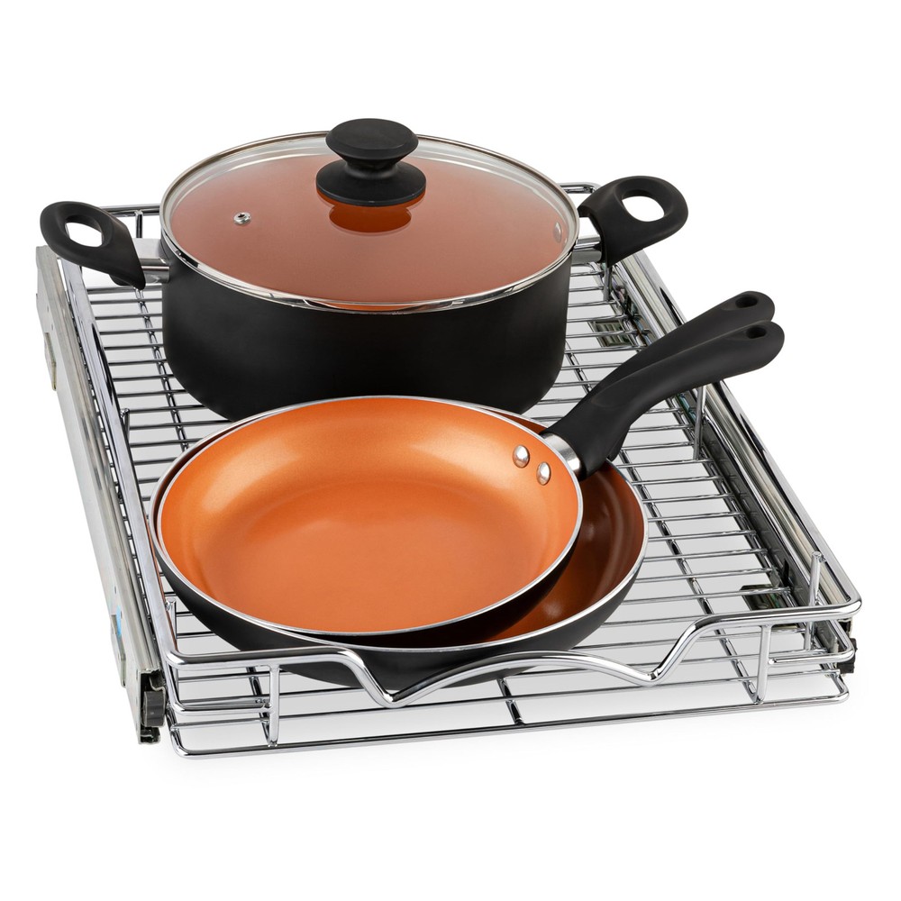 Pull Out Cabinet Organizer, Heavy Duty Caddy w/Lifetime Limited Warranty -14”...