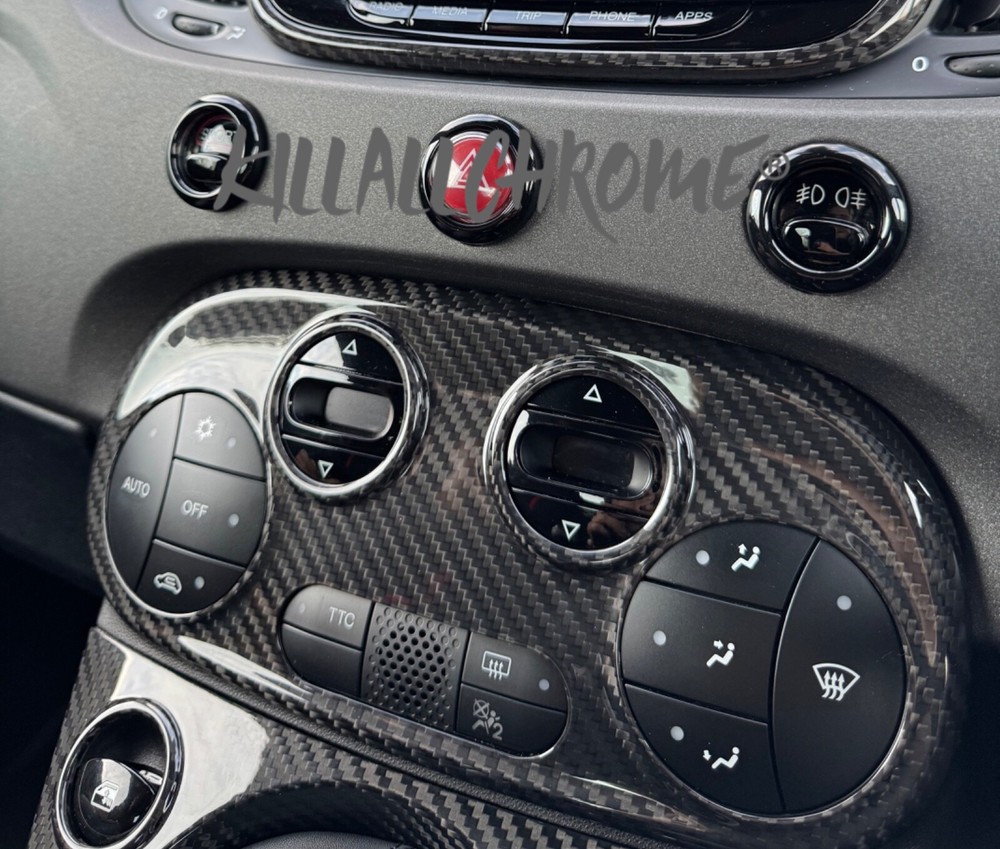 Fits Abarth 500 595 695 Digital Heater Control Panel Genuine Carbon Fibre