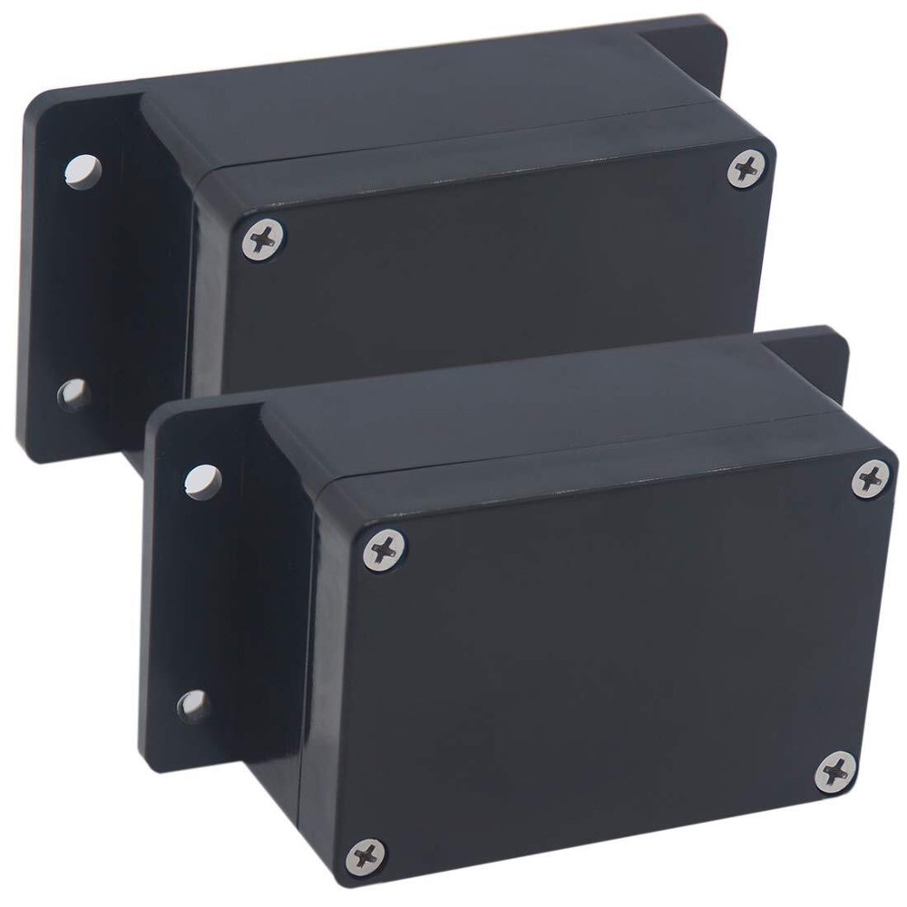 2 Pack Project Box IP65 Waterproof Junction Box ABS Plastic Black Electrical ...-image