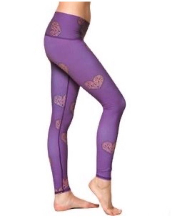 Teeki Wander Love Purple Printed Leggings in Size XS