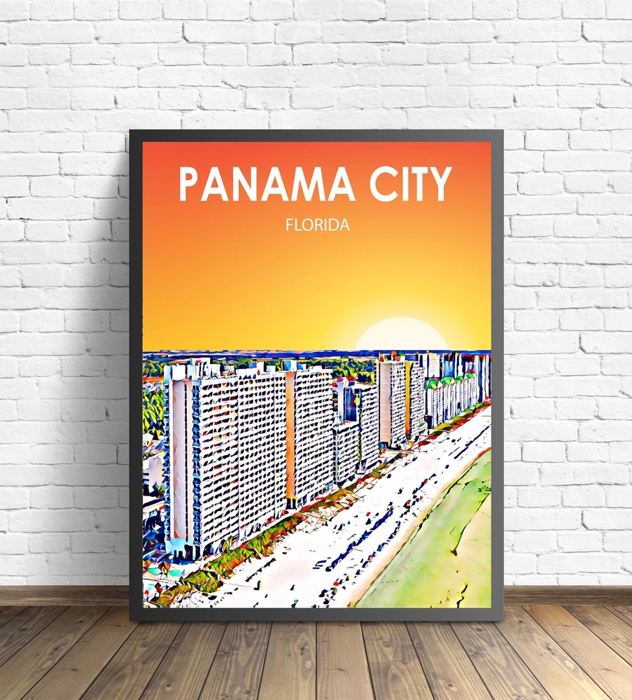 Panama City Fl Art Poster Florida Sunset Landscape Poster Print Panama City