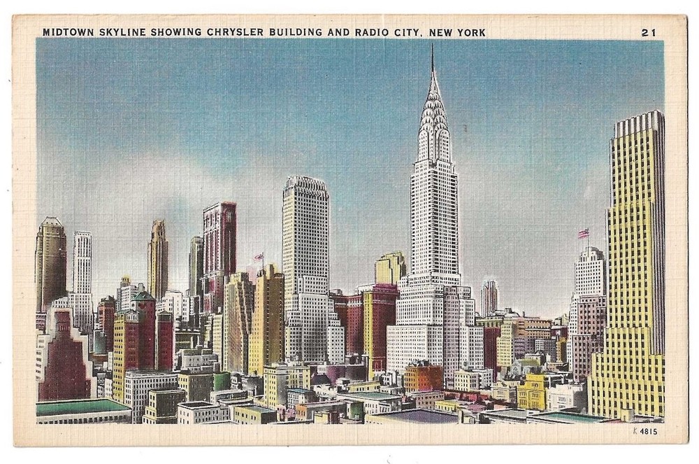 New York City c1940's Art Deco Chrysler Building, midtown Manhattan skyline