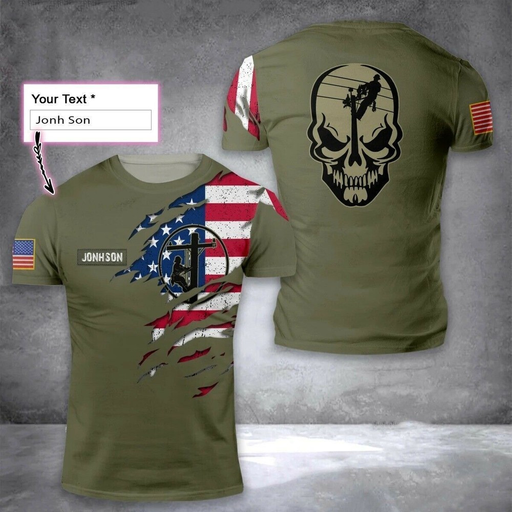 Personalized You Lineman Custom Name Lineman 3D T Shirt