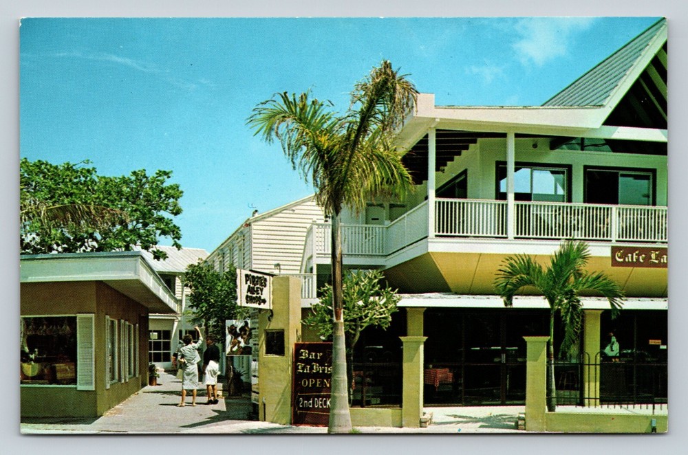 Key West Florida Pirates Alley Across From The Aquarium VINTAGE Postcard