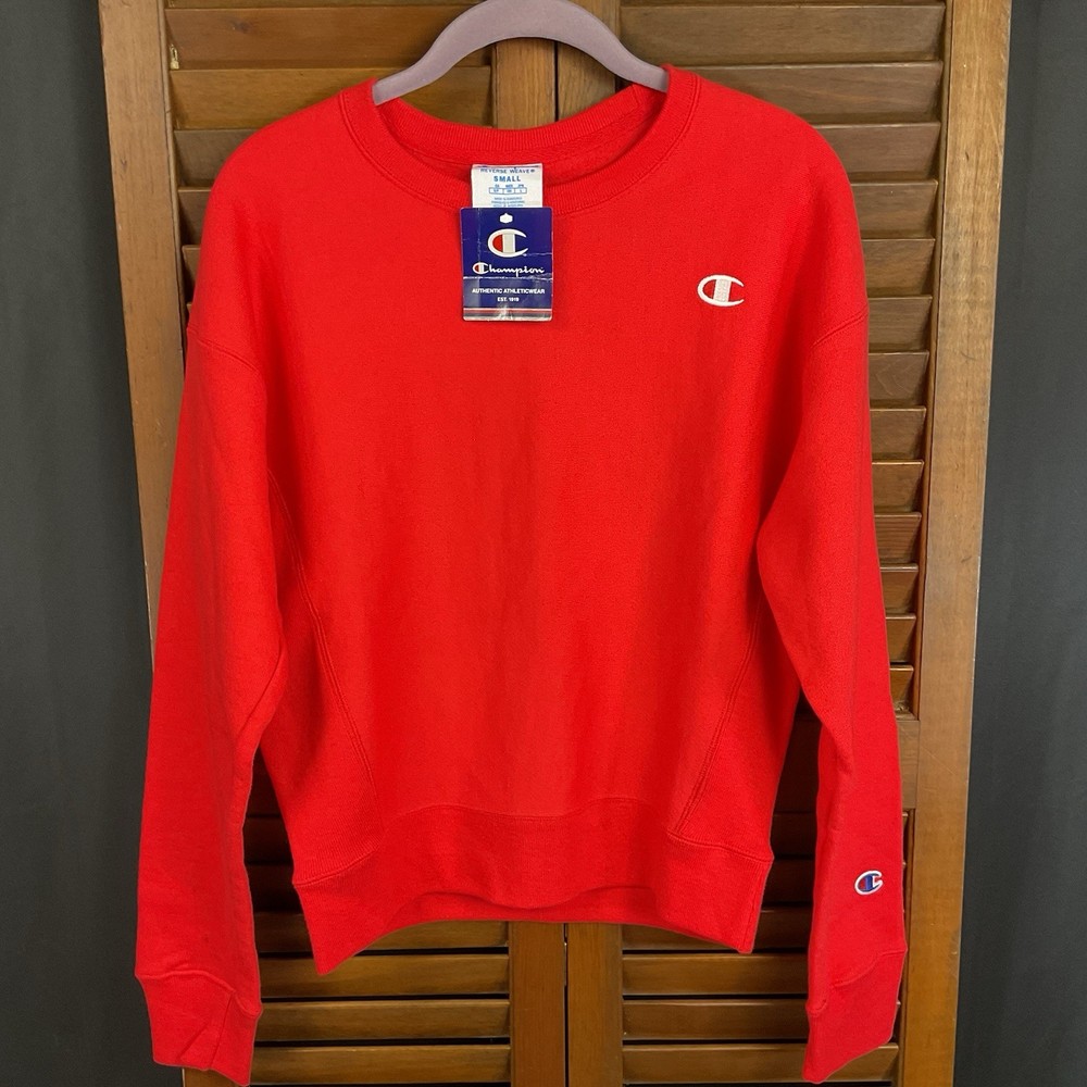 Vintage Champion Reverse Weave Sweatshirt Women’s Small Red Long Sleeve Cropped