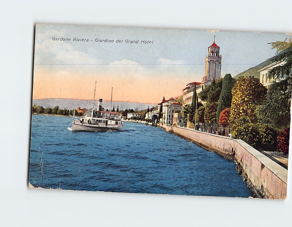 Postcard Giardino Del Grand Hotel Gardone Riviera Italy