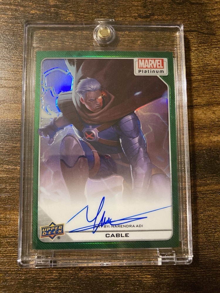 2023 Upper Deck Marvel Platinum Cable Artist Auto Narendra Adi Green Rainbow /10