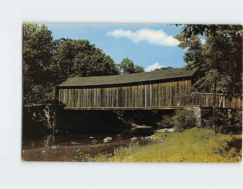Postcard Covered Bridge on the Salmon River in Connecticut USA