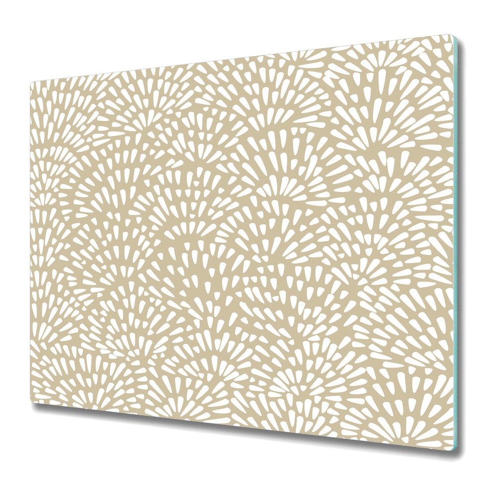 Tempered Glass Worktop Saver Beige Tears Boho Design 60x52